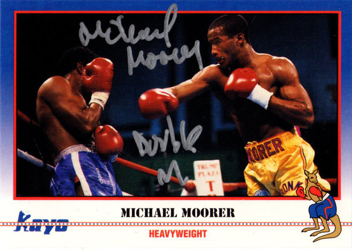 Michael Moorer Autographed 1991 Kayo Boxing Trading Card #207 with Double M-Powers Sports Memorabilia