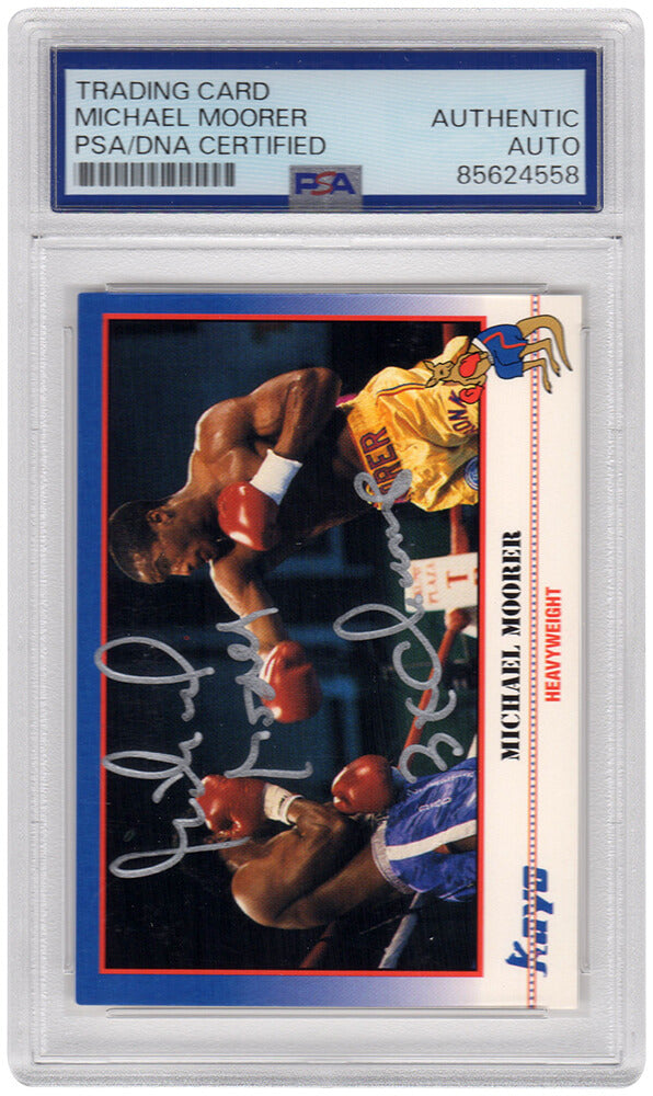 Michael Moorer Autographed 1991 Kayo Boxing Card #207 with 3x Champ - (PSA Encapsulated)-Powers Sports Memorabilia