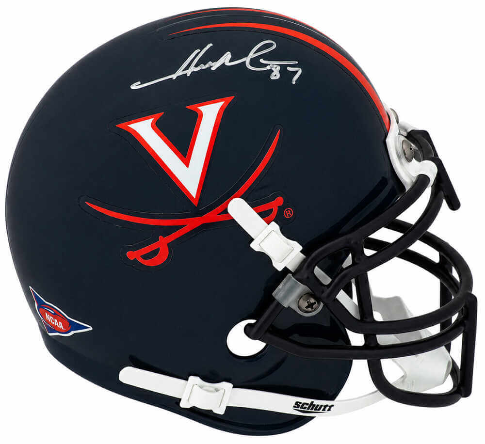 Herman Moore Autographed Virginia Cavaliers Schutt Mini Helmet-Powers Sports Memorabilia