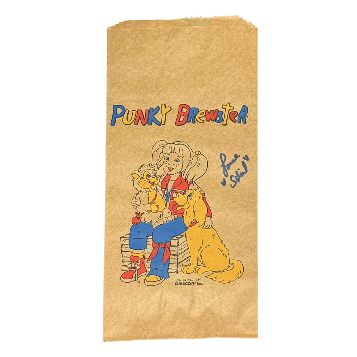 Soleil Moon Punky Brewster Signed Mini Helmet - Brown Paper Bag Beckett Beckett-Powers Sports Memorabilia