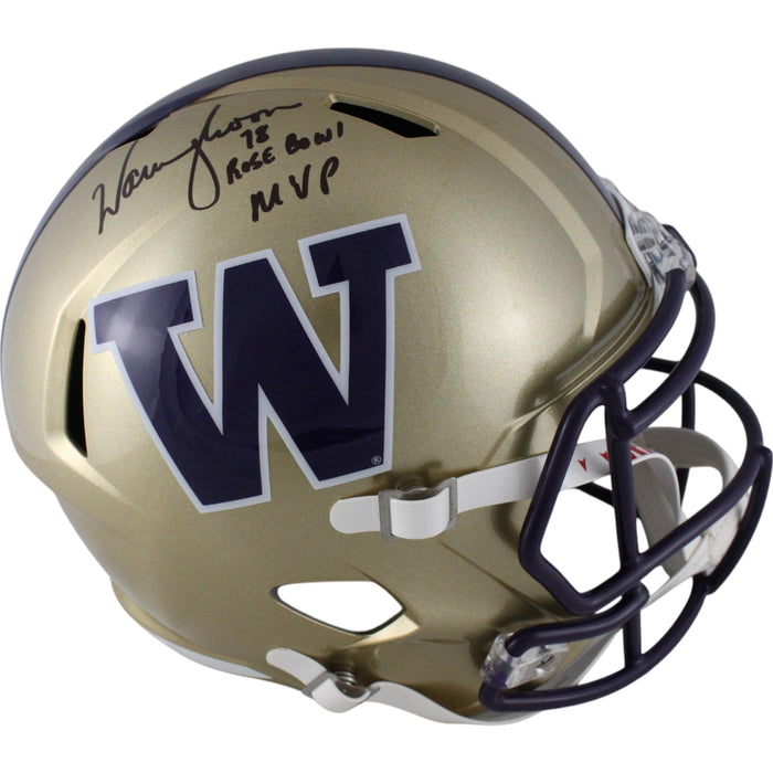 Warren Moon Signed Washington Huskies Full-Size Helmet 78 Rose Bowl MVP – Beckett Authenticated-Powers Sports Memorabilia