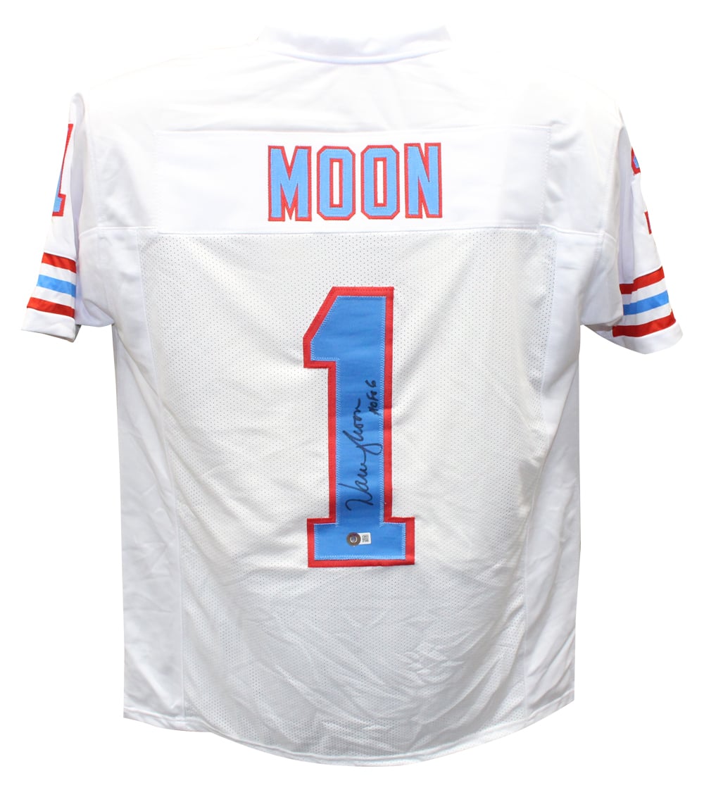 Warren Moon Signed Pro Style White Jersey – Beckett Authenticated-Powers Sports Memorabilia