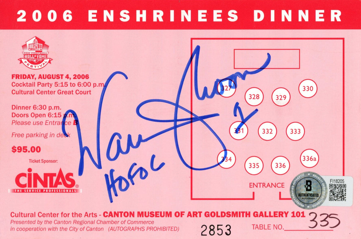 Warren Moon Houston Oilers Signed Mini Helmet - 2006 Enshrinees Dinner Ticket Beckett-Powers Sports Memorabilia