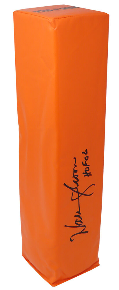 Warren Moon Autographed Orange Endzone Football Pylon w/ HOF 06-Powers Sports Memorabilia