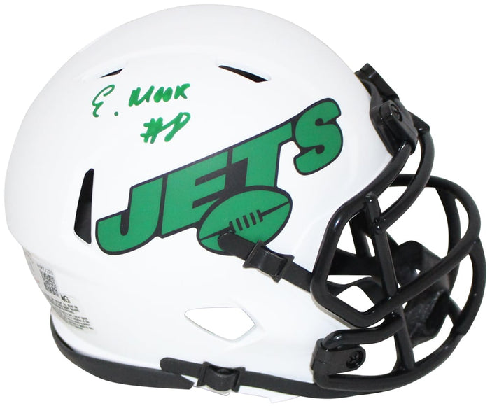 Elijah Moore Signed New York Jets Lunar Mini Helmet Beckett – Beckett Authenticated-Powers Sports Memorabilia