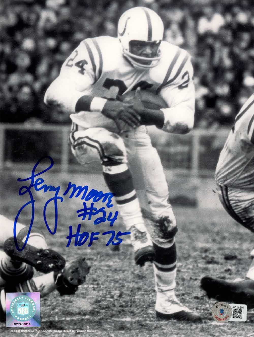 Lenny Moore Baltimore Colts Signed 8x10 Photo - HOF Beckett Beckett - 50477-Powers Sports Memorabilia