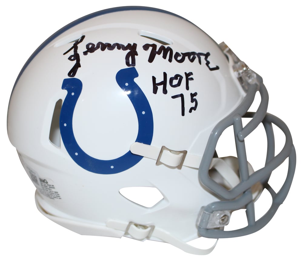 Lenny Moore Signed Indianapolis Colts Speed Mini Helmet – Beckett Authenticated-Powers Sports Memorabilia