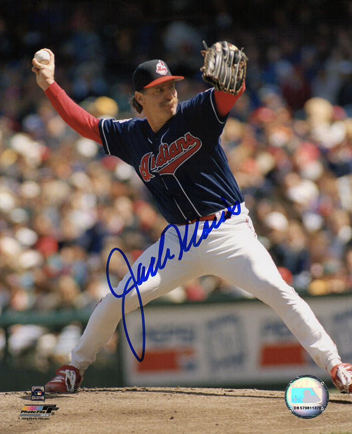 Jack Morris Autographed Cleveland Indians Pitching 8x10 Photo-Powers Sports Memorabilia