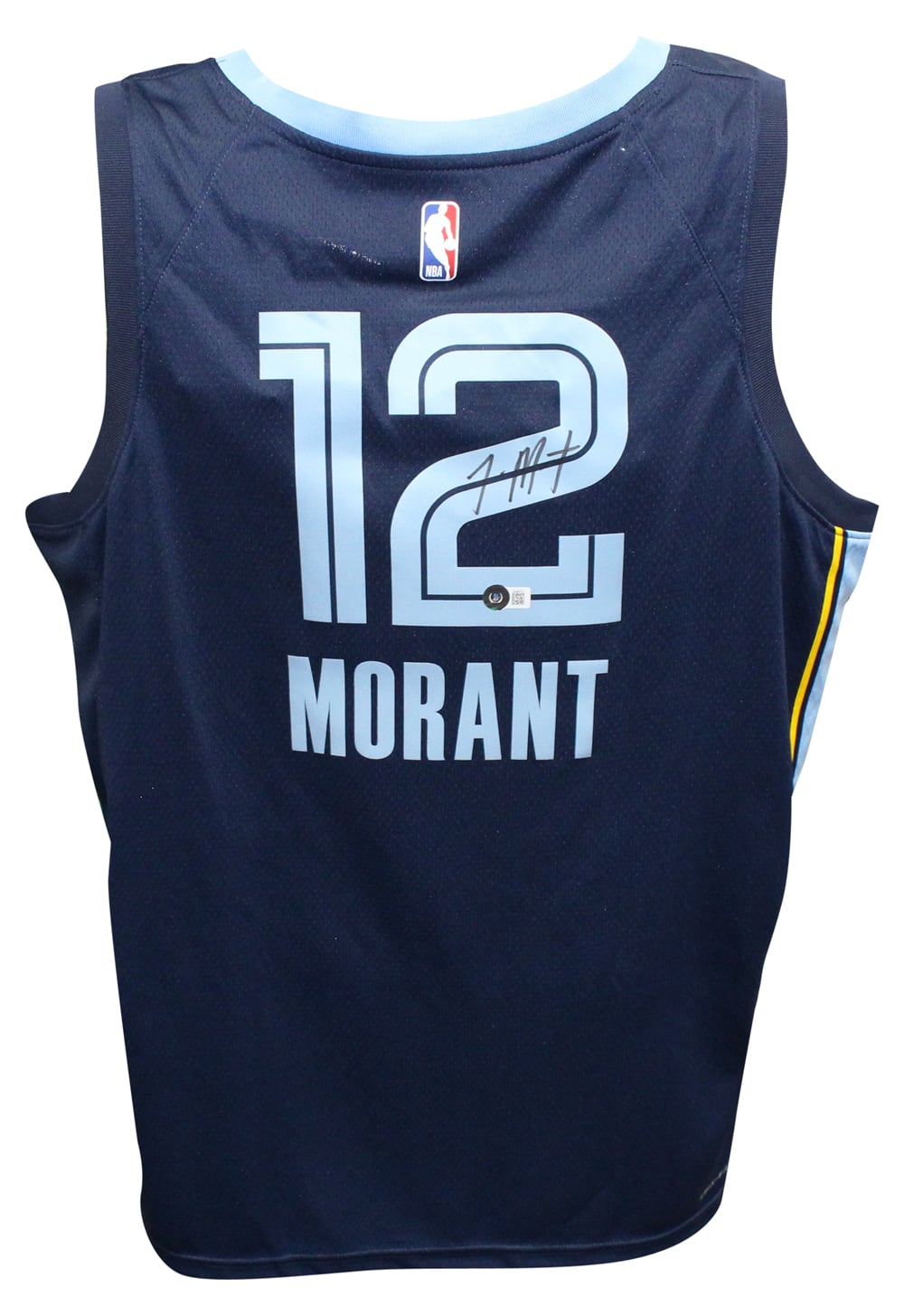 Ja Morant Signed Memphis Grizzlies Navy Blue Jersey Nike – Beckett Authenticated-Powers Sports Memorabilia