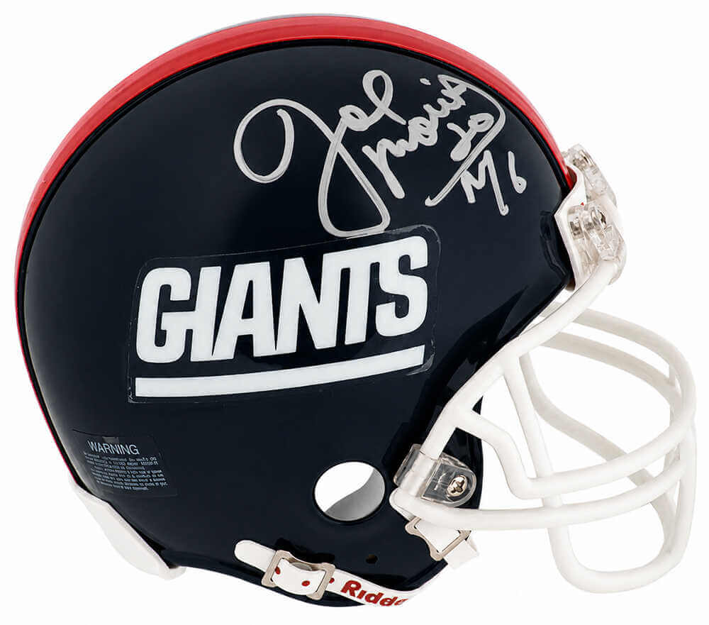 Joe Morris Autographed New York Giants Throwback Riddell (VSR4) Mini Helmet-Powers Sports Memorabilia