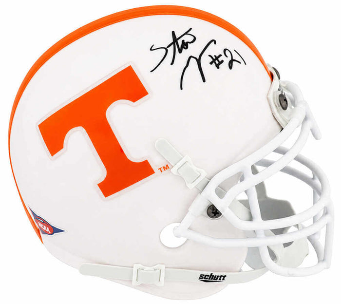Stanley Morgan Autographed Tennessee Volunteers Schutt Mini Helmet-Powers Sports Memorabilia
