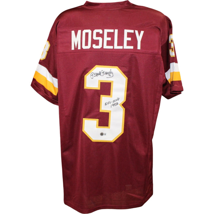 Mark Moseley Signed Pro Style XL Red Jersey 82 MVP – Beckett Witness Authenticated-Powers Sports Memorabilia