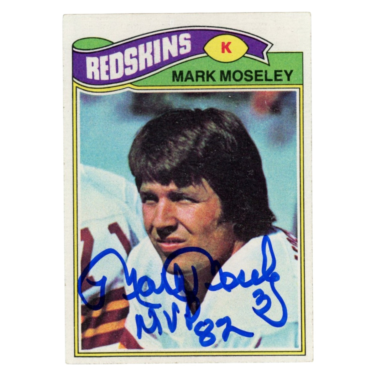 Mark Moseley Washington Redskins Signed Card - Beckett Witness Beckett-Powers Sports Memorabilia