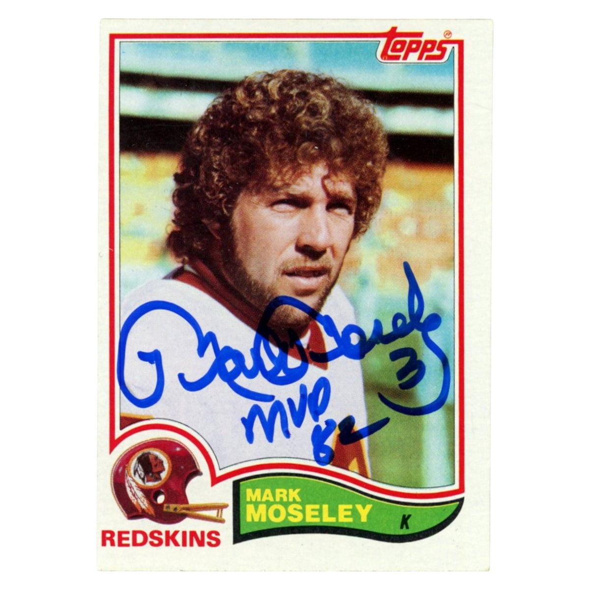 Mark Moseley Washington Redskins Trading Signed Card Beckett Witness 54719 Beckett-Powers Sports Memorabilia