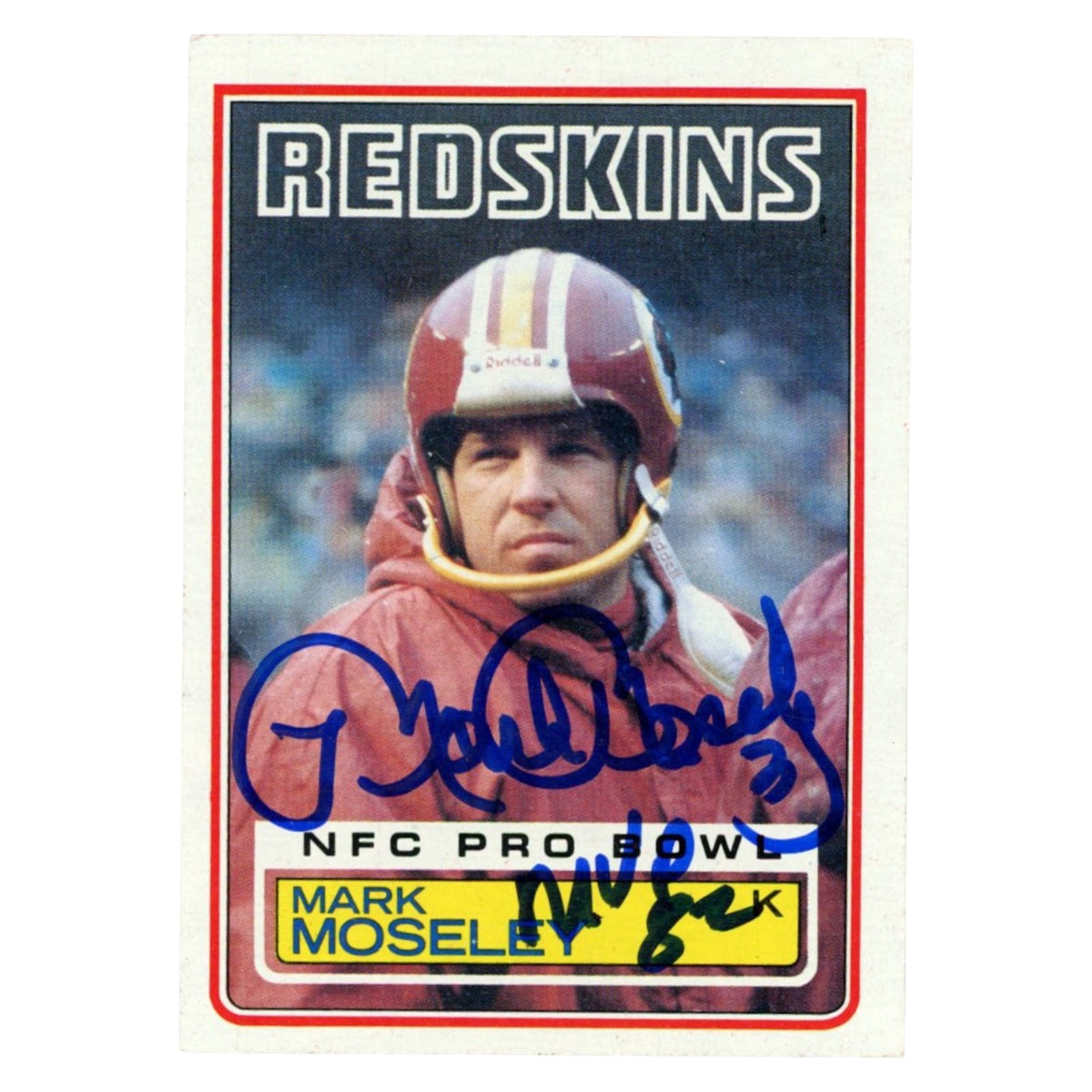 Mark Moseley Washington Redskins Trading Signed Card Beckett Witness 54764 Beckett-Powers Sports Memorabilia