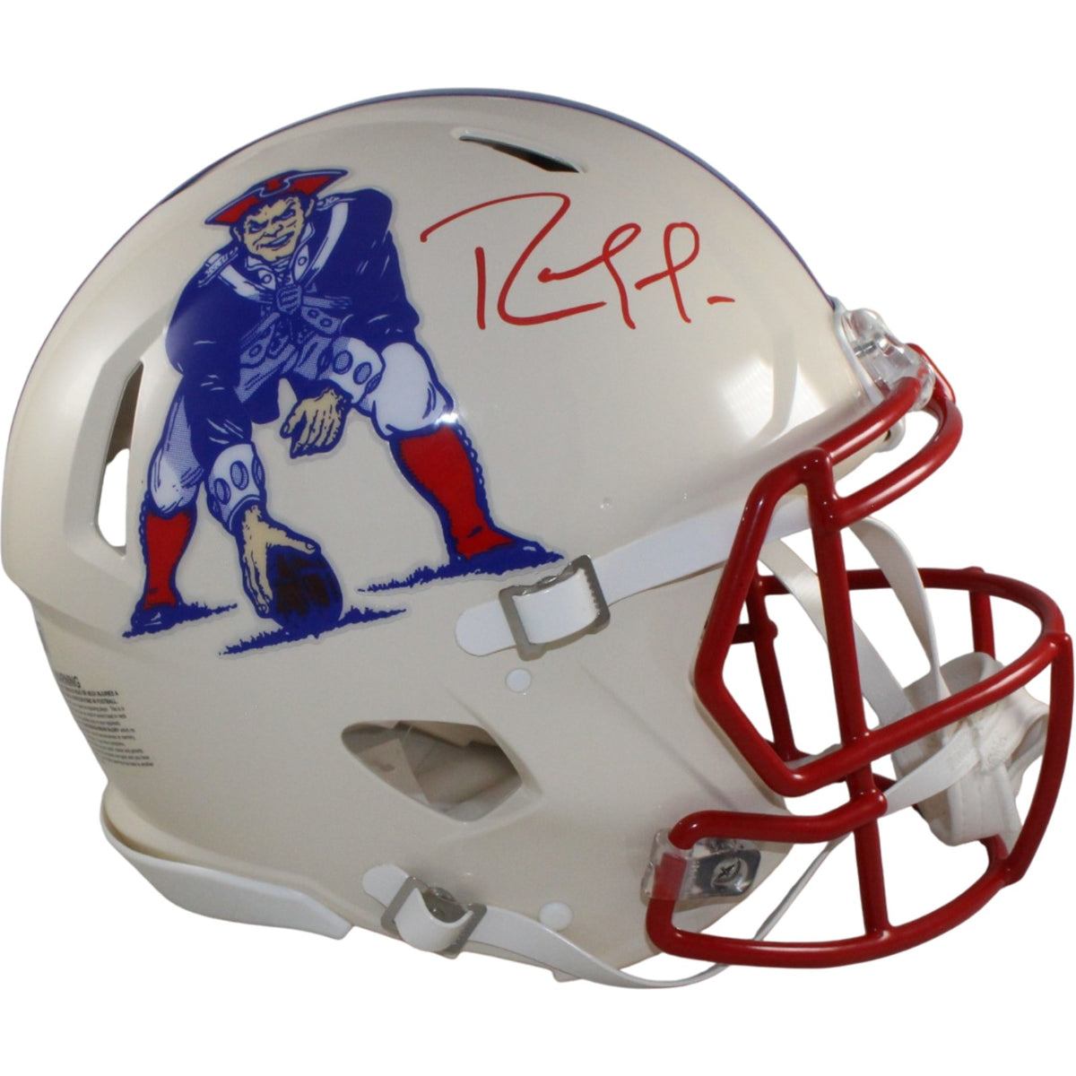 Randy Moss New England Patriots Authentic Retro Signed Helmet-Powers Sports Memorabilia