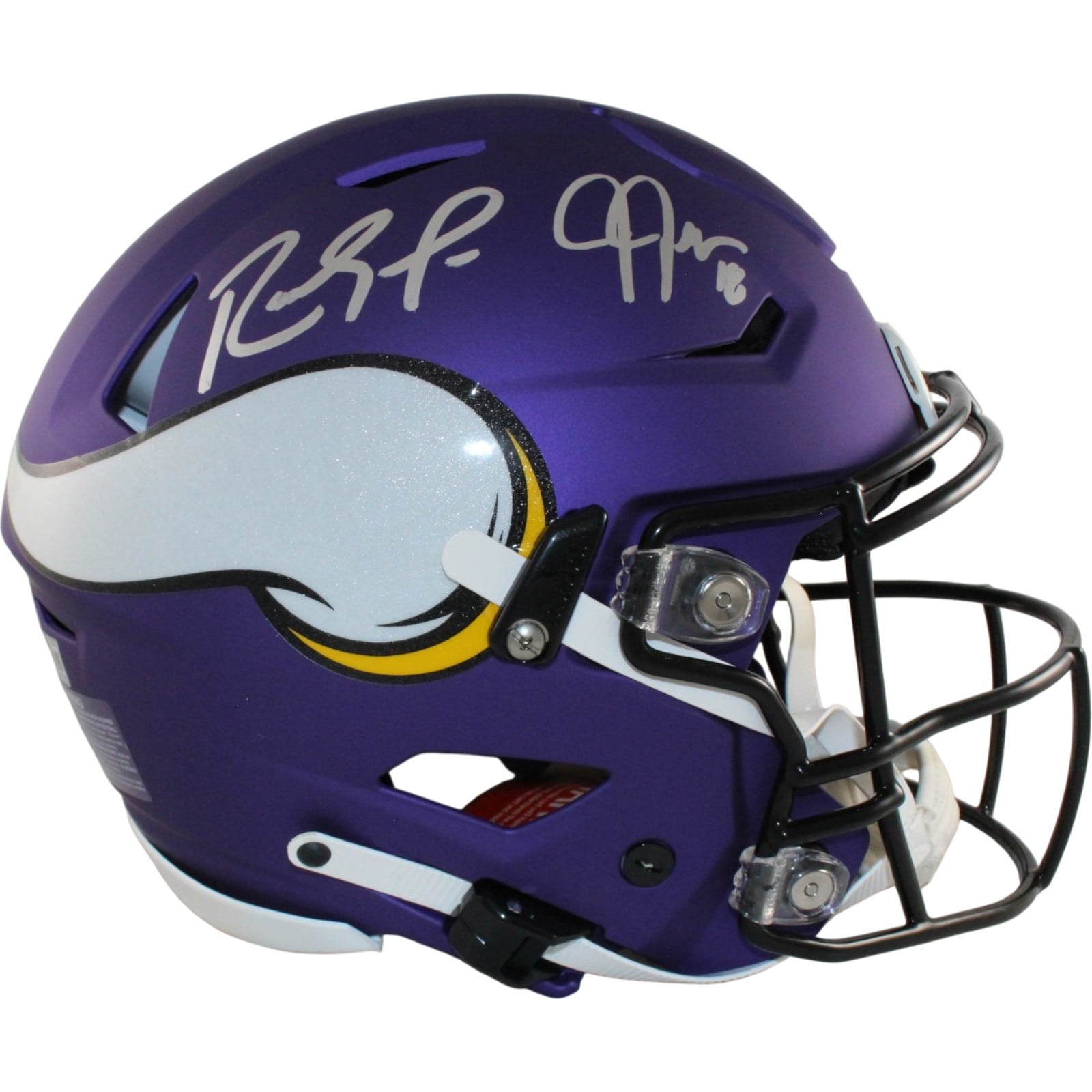 Randy Moss Justin Jefferson Autographed Minnesota Vikings SpeedFlex Helmet – Beckett Authenticated-Powers Sports Memorabilia