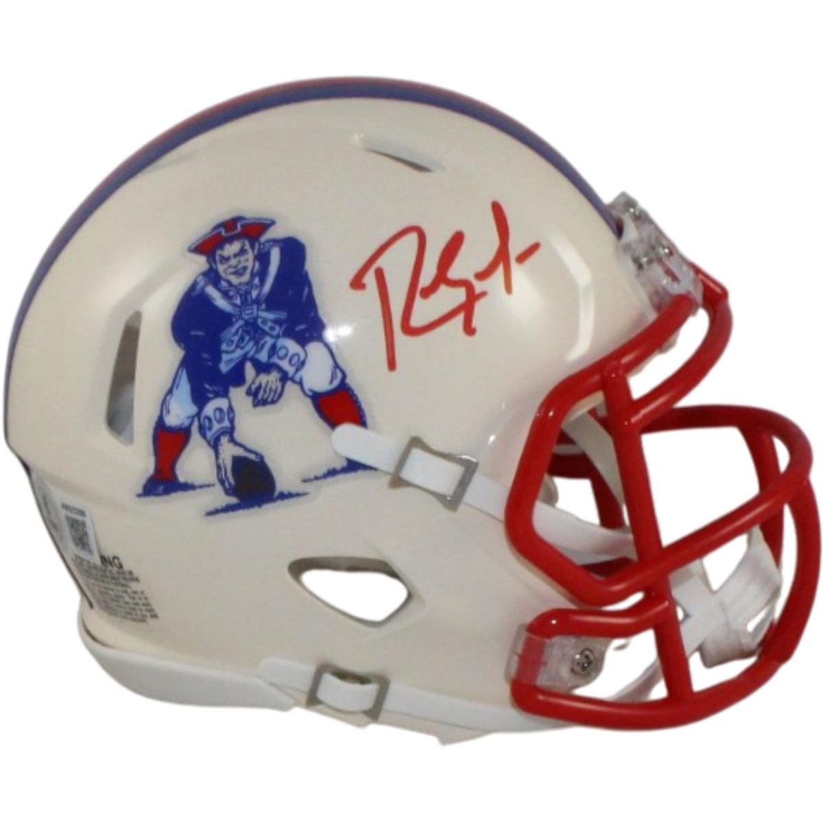 Randy Moss New England Patriots Retro Signed Mini Helmet-Powers Sports Memorabilia