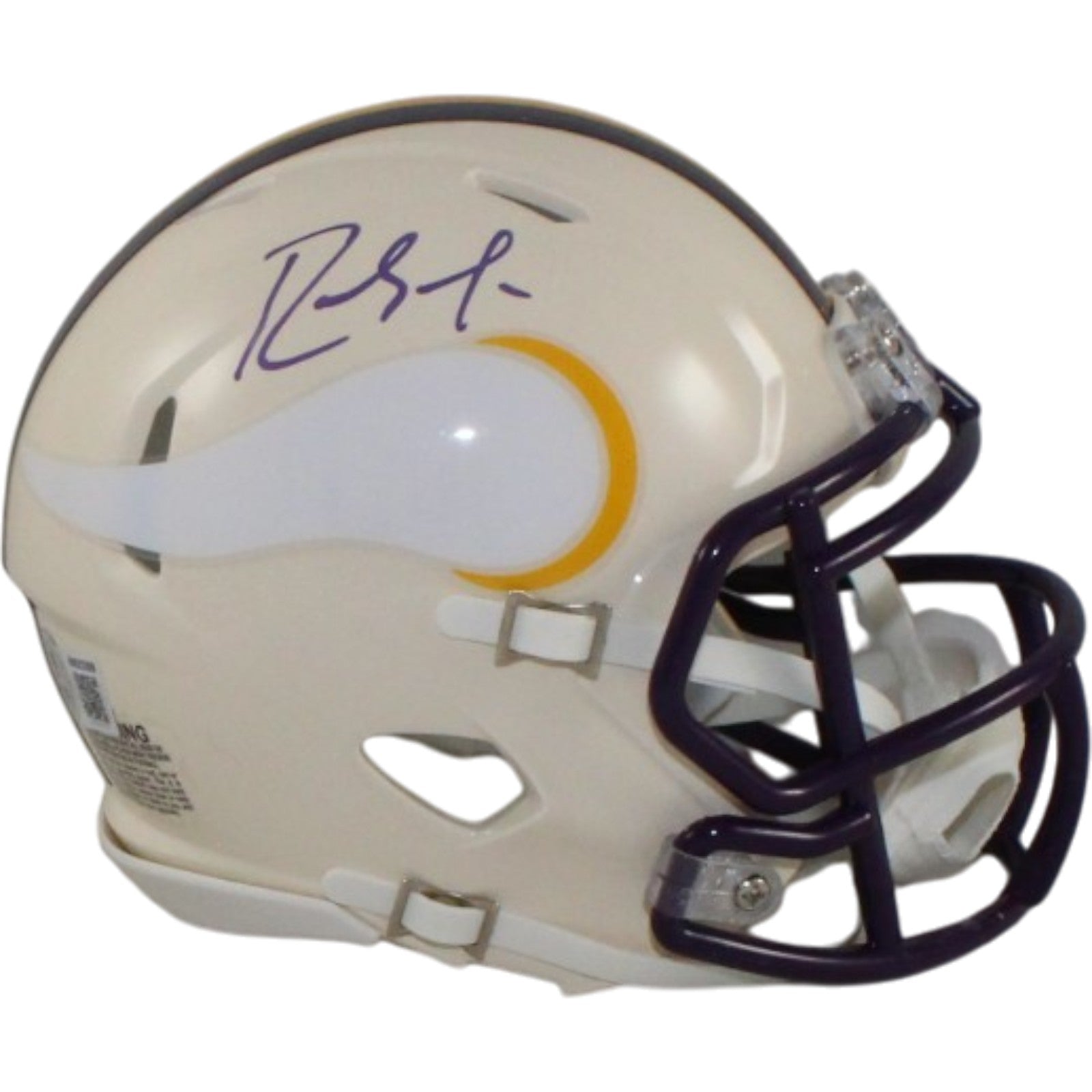Randy Moss Minnesota Vikings Retro Signed Mini Helmet-Powers Sports Memorabilia
