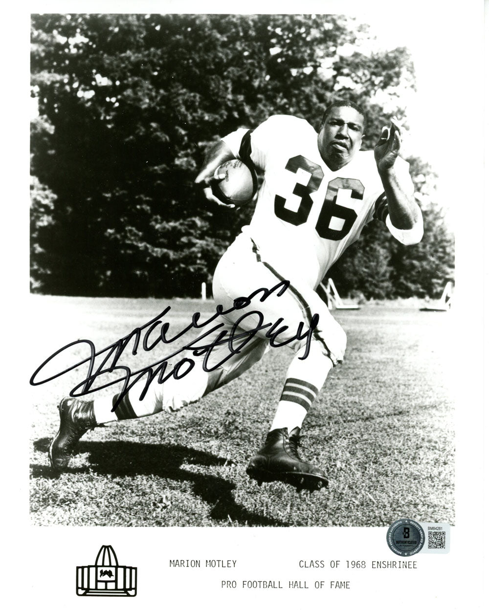 Marion Motley Cleveland Browns Signed 8x10 Photo - HOF Beckett Beckett-Powers Sports Memorabilia