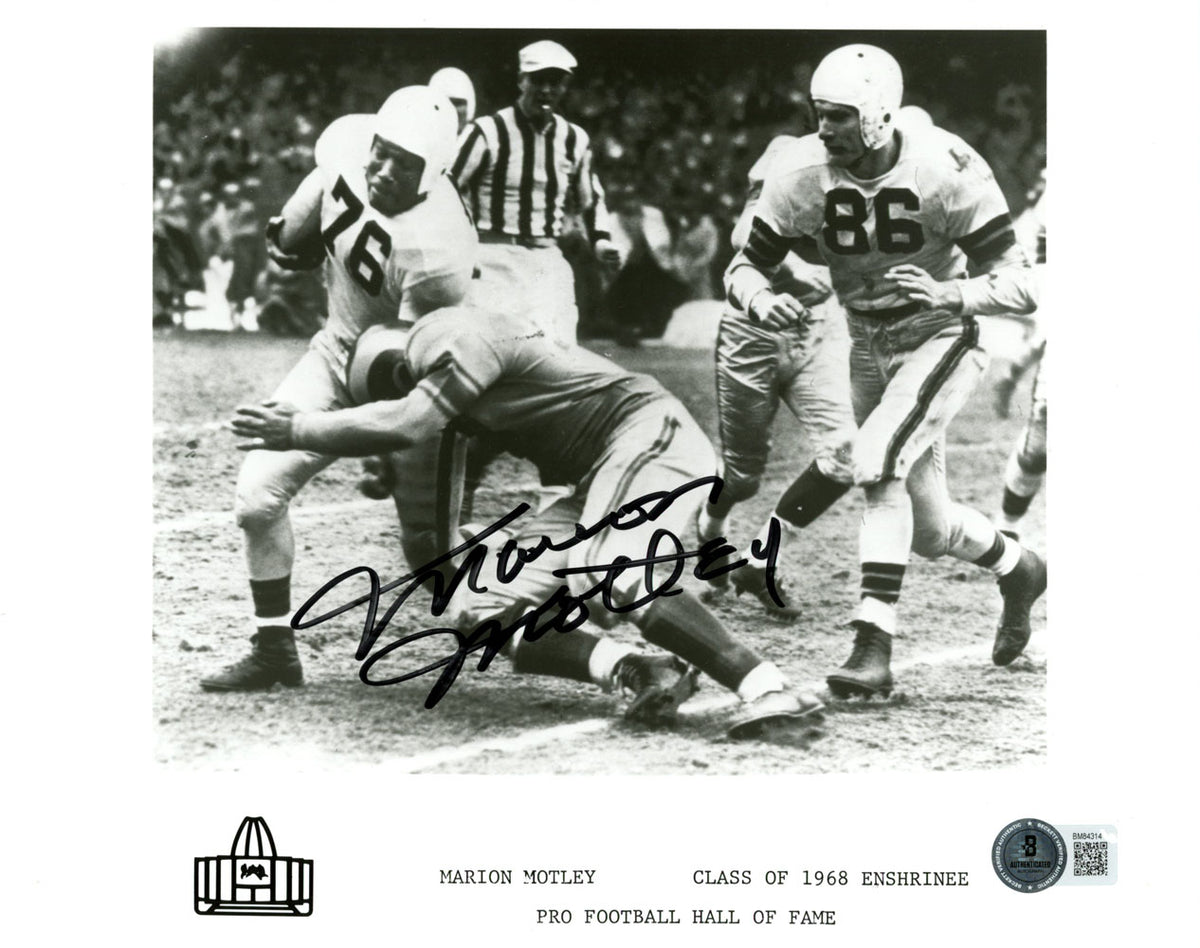 Marion Motley Cleveland Browns Signed 8x10 Photo - HOF Beckett Beckett - 45531-Powers Sports Memorabilia