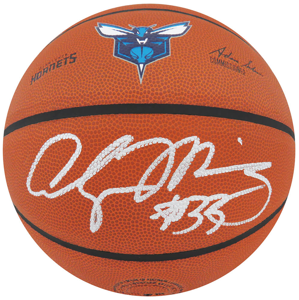 Alonzo Mourning Charlotte Hornets Autographed Wilson Logo NBA Basketball-Powers Sports Memorabilia