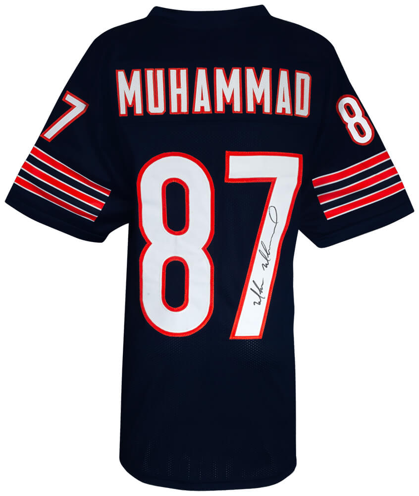 Muhsin Muhammad Autographed Navy Custom Football Jersey-Powers Sports Memorabilia