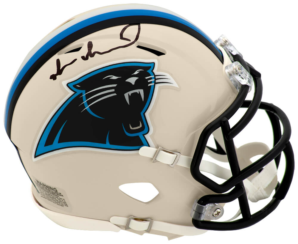 Muhsin Muhammad Autographed Carolina Panthers RETRO Riddell Speed Mini Helmet-Powers Sports Memorabilia