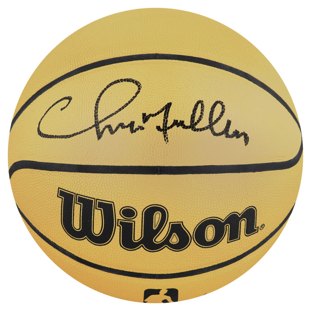 Chris Mullin Autographed Wilson Gold Full Size NBA Basketball-Powers Sports Memorabilia