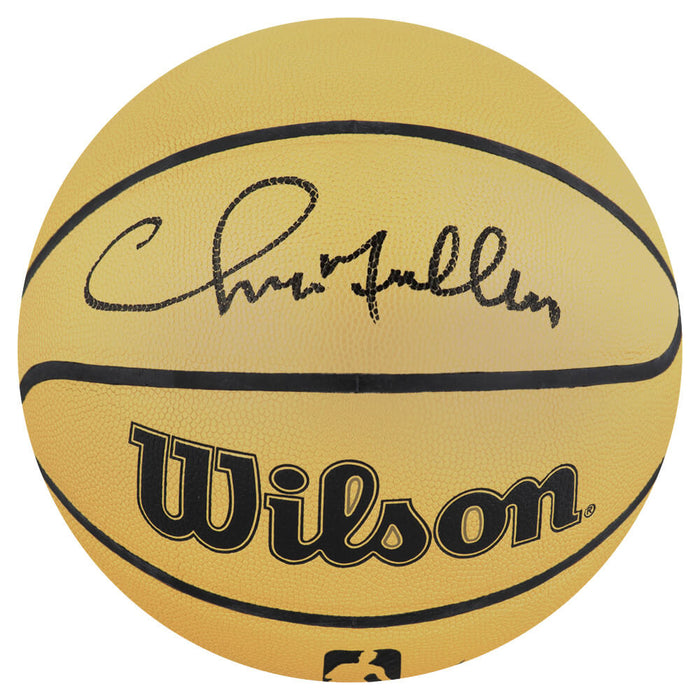 Chris Mullin Autographed Wilson Gold Full Size NBA Basketball-Powers Sports Memorabilia