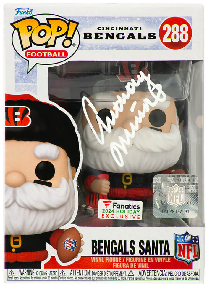 Anthony Munoz Autographed Cincinnati Bengals SANTA Funko Pop Doll #288-Powers Sports Memorabilia
