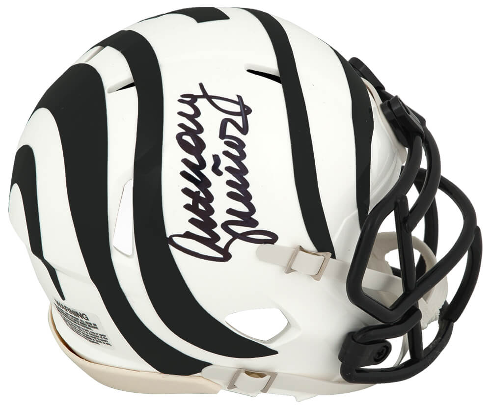 Anthony Munoz Autographed Cincinnati Bengals Alternate White Riddell Speed Mini Helmet-Powers Sports Memorabilia