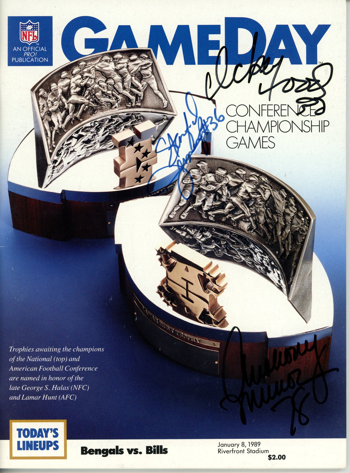Anthony Munoz Ickey Woods +Jennings Cincinnati Bengals Signed Magazine - Magazine JSA JSA-Powers Sports Memorabilia