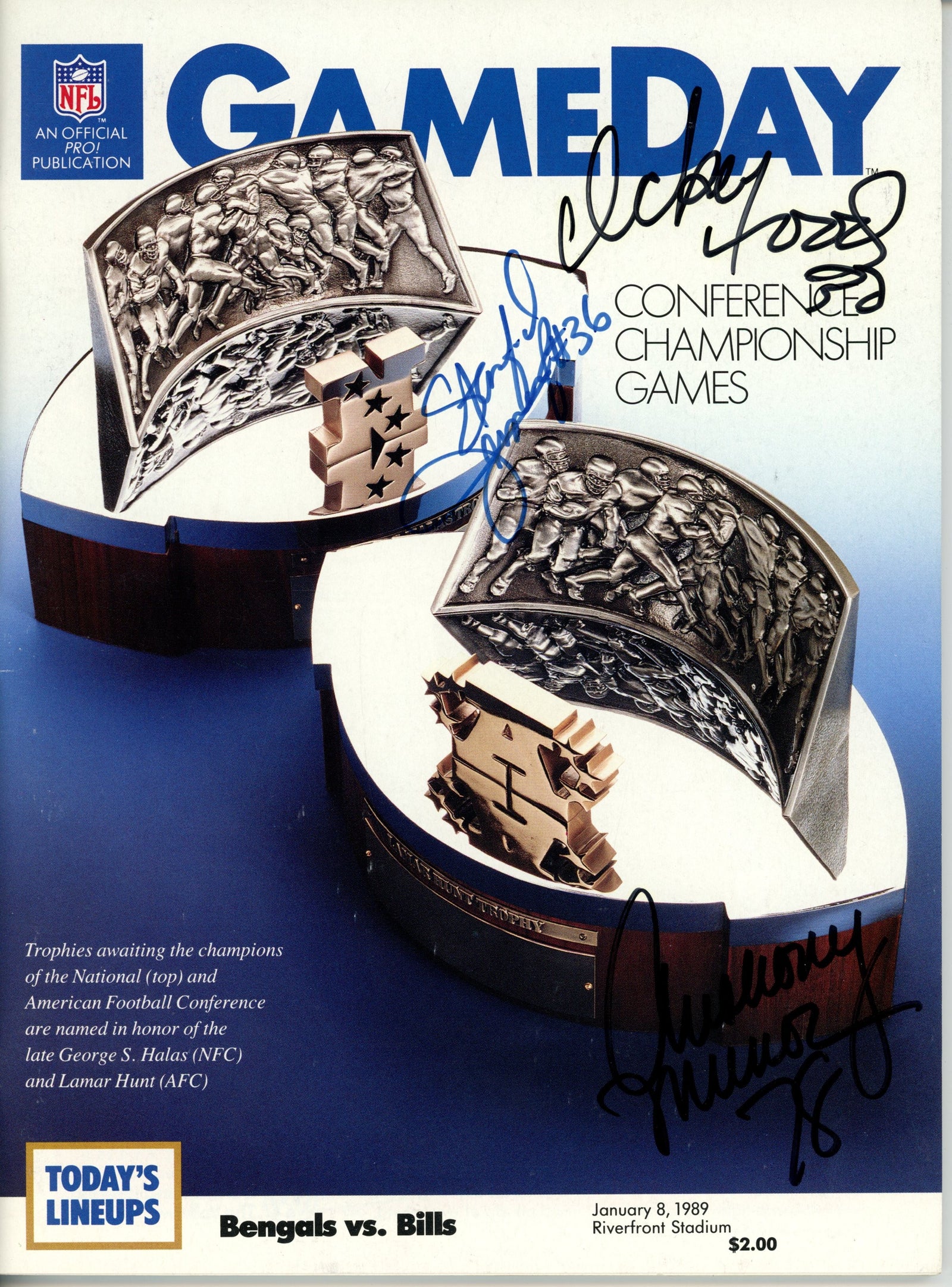 Anthony Munoz Ickey Woods +Jennings Cincinnati Bengals Signed Magazine - Magazine JSA JSA-Powers Sports Memorabilia