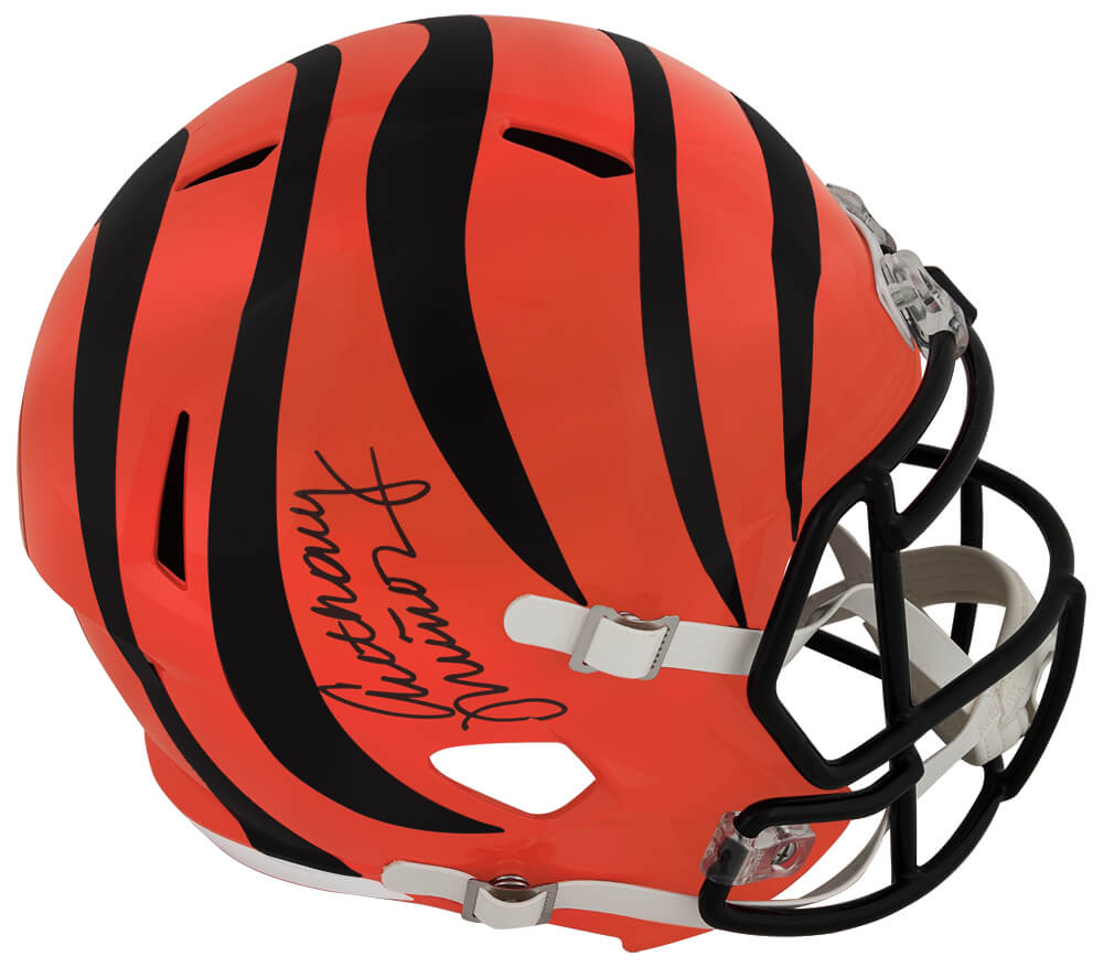 Anthony Munoz Autographed Bengals Riddell Full Size Speed Replica Helmet-Powers Sports Memorabilia