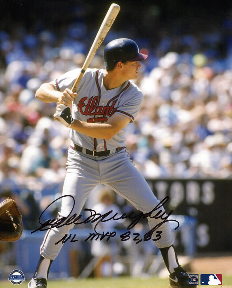 Dale Murphy Atlanta Braves Autographed Grey Jersey Batting 8x10 Photo-Powers Sports Memorabilia