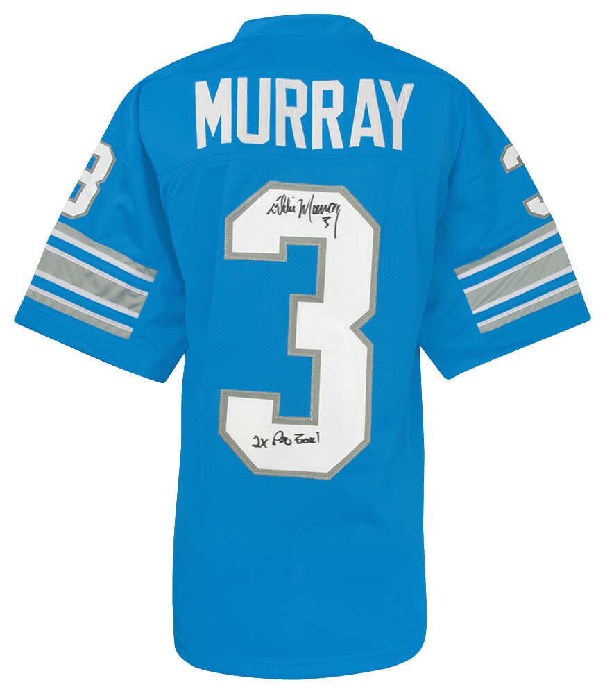 Eddie Murray Autographed Blue Throwback Custom Football Jersey with 2x Pro Bowl-Powers Sports Memorabilia