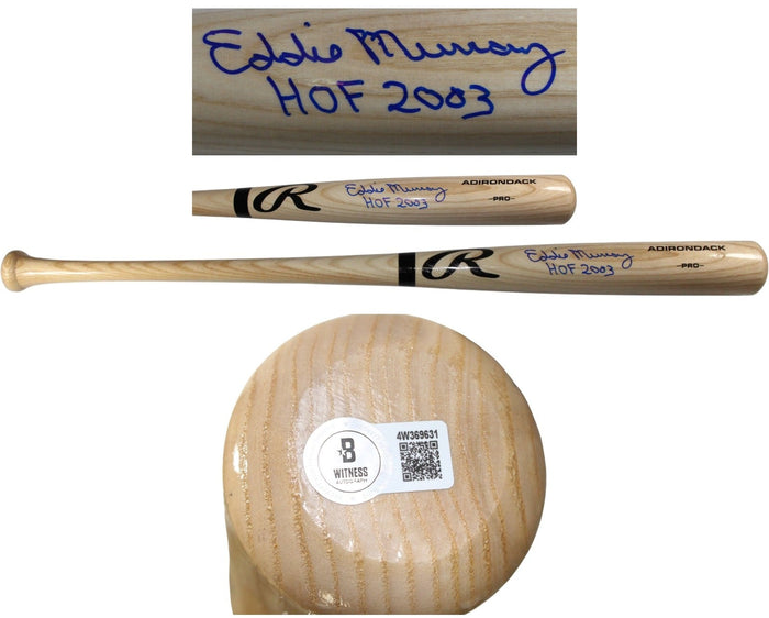 Eddie Murray Signed Baltimore Orioles Blonde Baseball Bat HOF – Beckett Authenticated-Powers Sports Memorabilia