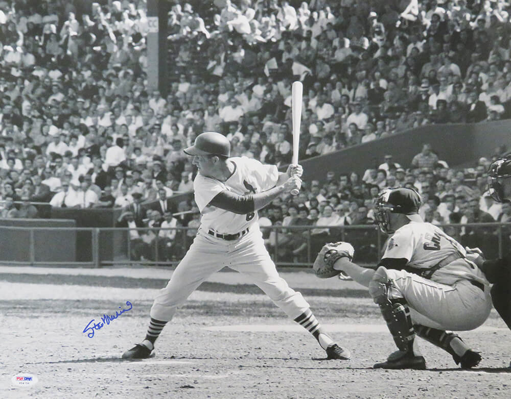 Stan Musial St. Louis Cardinals Autographed Arizona Batting B&W 16x20 Photo-Powers Sports Memorabilia