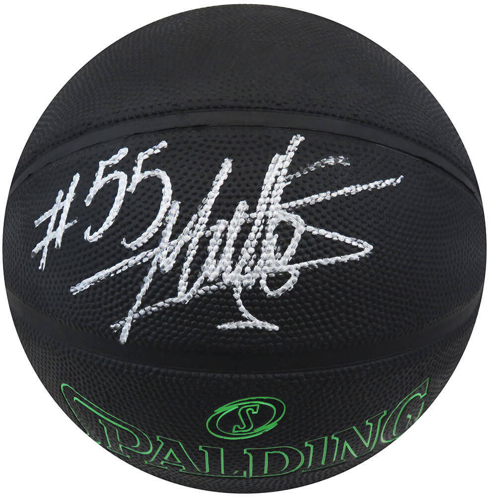 Dikembe Mutombo Autographed Spalding Phantom Black NBA Basketball-Powers Sports Memorabilia