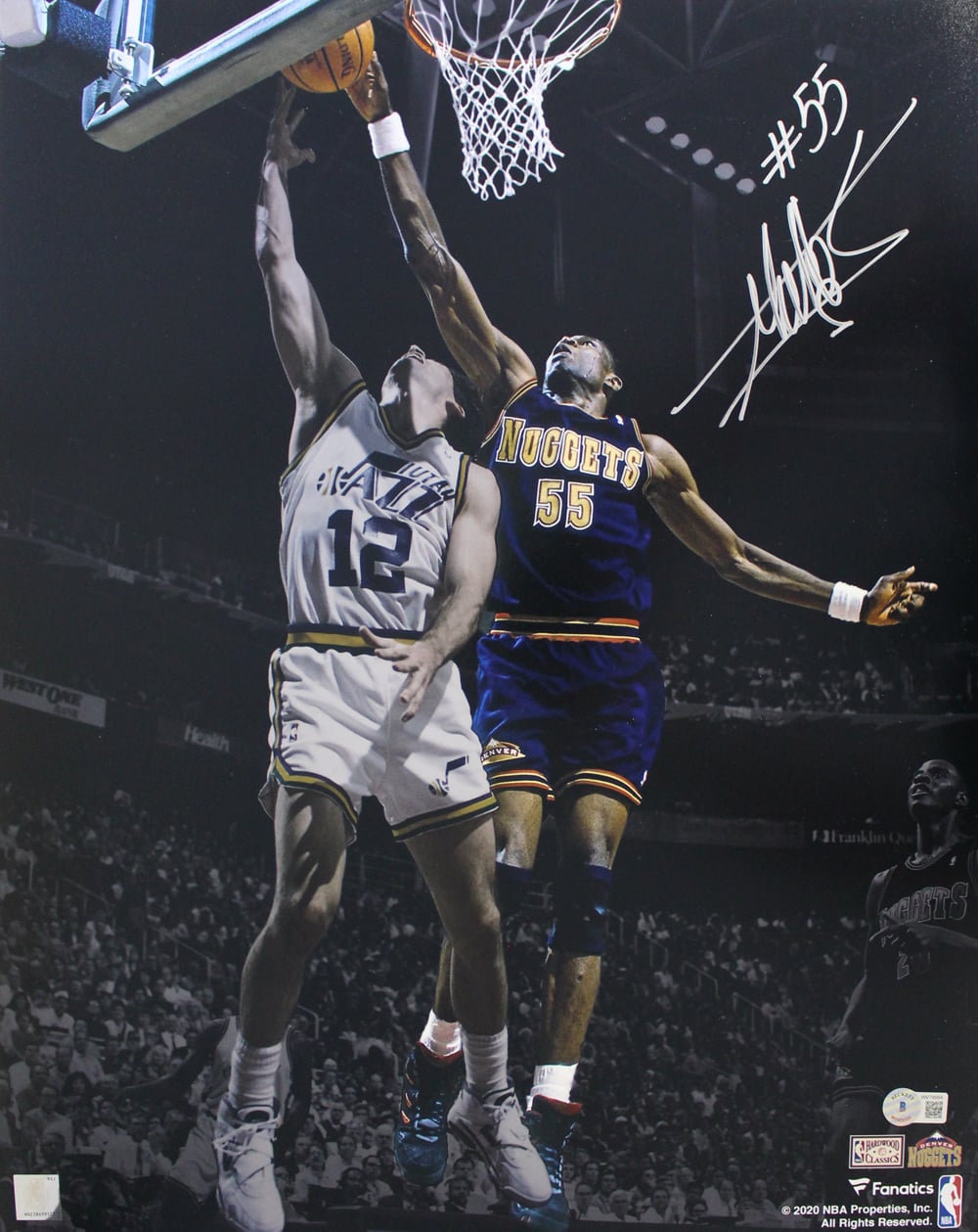 Dikembe Mutombo Signed Denver Nuggets 16x20 Photo – Beckett Authenticated-Powers Sports Memorabilia