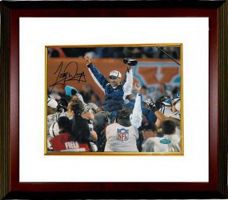 Tony Dungy Autographed Indianapolis Colts 8 x 10 Photograph SB XLI Carryoff Custom Framing - Steiner Hologram-Powers Sports Memorabilia