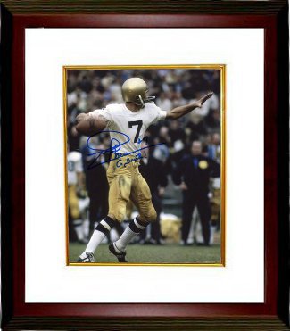 Joe Theismann Autographed Notre Dame Fighting Irish 8 x 10 Photograph with Go Irish Custom Framing - Leaf Authentics Hologram-Powers Sports Memorabilia