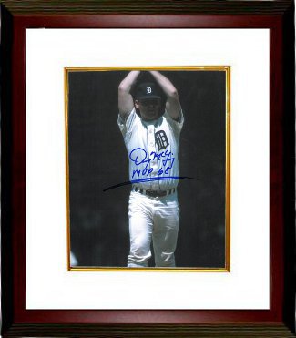 Denny McLain Autographed Detroit Tigers 8 x 10 Photograph Custom Framing with MVP 68 - COA-Powers Sports Memorabilia