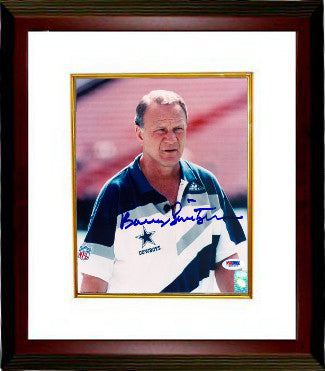 Barry Switzer Autographed Dallas Cowboys 8 x 10 Photograph Custom Framing - PSA Hologram - CTBL_MW14837-Powers Sports Memorabilia
