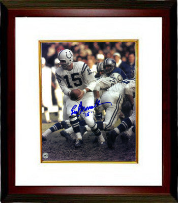 Earl Morrall Autographed Baltimore Colts 8 x 10 Photograph Custom Framing with #15-Powers Sports Memorabilia