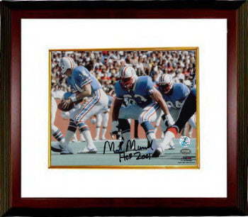 Mike Munchak Autographed Houston Oilers 8 x 10 Photograph HOF 2001 (horizontal blue jersey)- Munchak Hologram - CTBL_MW18624-Powers Sports Memorabilia