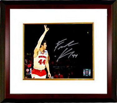 Frank Kaminsky Autographed Wisconsin Badgers 8 x 10 Photograph Custom Framing #44 - COA-Powers Sports Memorabilia