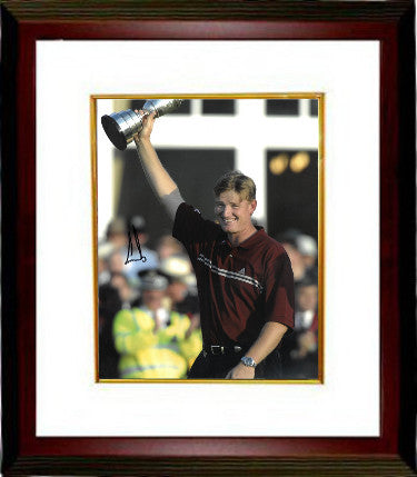 Ernie Els Autographed PGA 11 x 14 Photograph Custom Framing - JSA Hologram (with Trophy at 2002 Open Championship)-Powers Sports Memorabilia