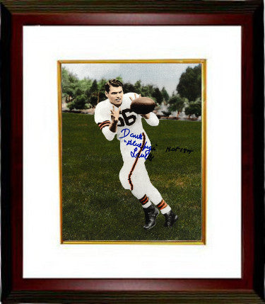 Dante Lavelli Autographed Cleveland Browns 8 x 10 Photograph Custom Framing dual Gluefingers/HOF 1975 (catch/front)-Powers Sports Memorabilia